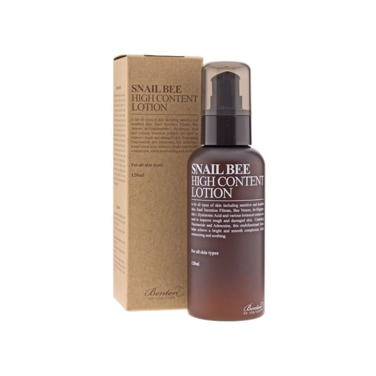 lotiune-hidratanta-secretie-de-melc-si-venin-de-albina-120ml-benton.jpg Benton Snail Bee High Content Lotion - Image 1