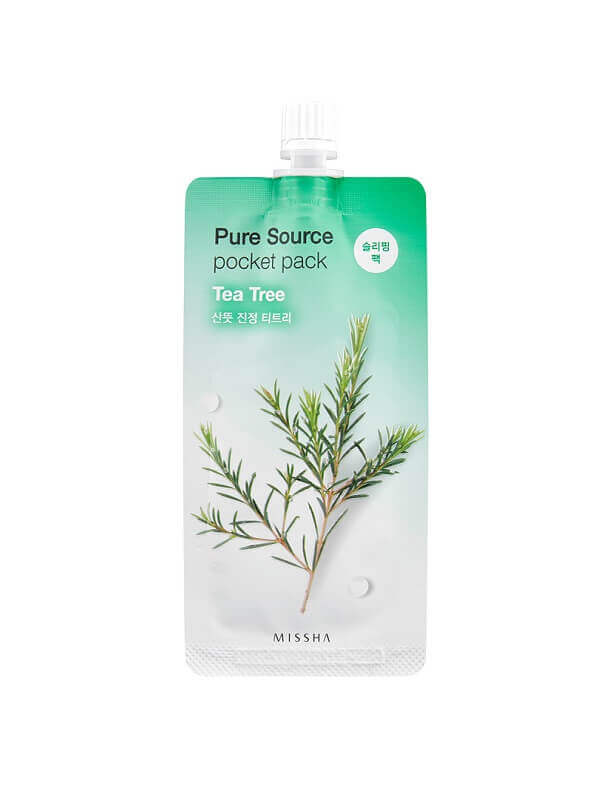 masca-de-noapte-pentru-curatare-cu-arbore-de-ceai-pocket-pack-10ml-missha.jpg MISSHA Pure Source Pocket Pack Tea Tree - Image 1